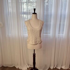 Free People Cream Cable Knit Sweater Tank